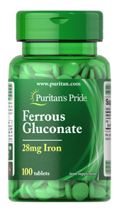 Puritan's Pride Ferrous Gluconate (28 mg Iron)