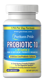Puritan's Pride Probiotic 10 with Vitamin D