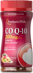 Puritan's Pride Co Q-10 200 mg Peach Mango Gummies